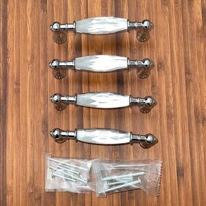 Elegant Silver Drawer Pulls Set of 4